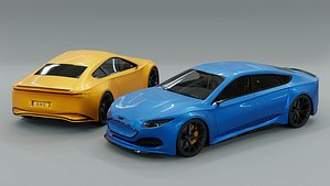 electric pack cars generic 3D model