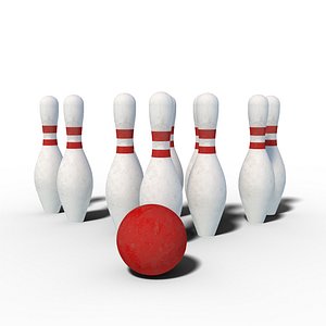 3D Bowling Ball with Pins