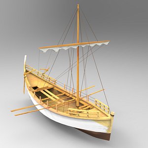 3D ancient egyptian boat model