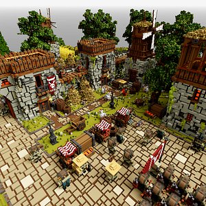 Voxel Orc Castle Asset
