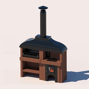 3D model Brick Barbecue Modular BBQ Set
