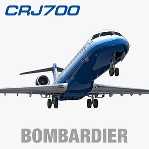 3d bombardier crj700 united express model