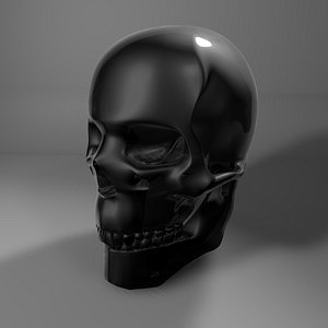 dark toned glass skull 3D