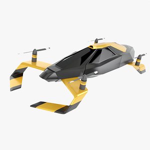Racing drone vehicle concept 3D model