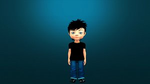 Cartoon Boy-1 3d model Rigged