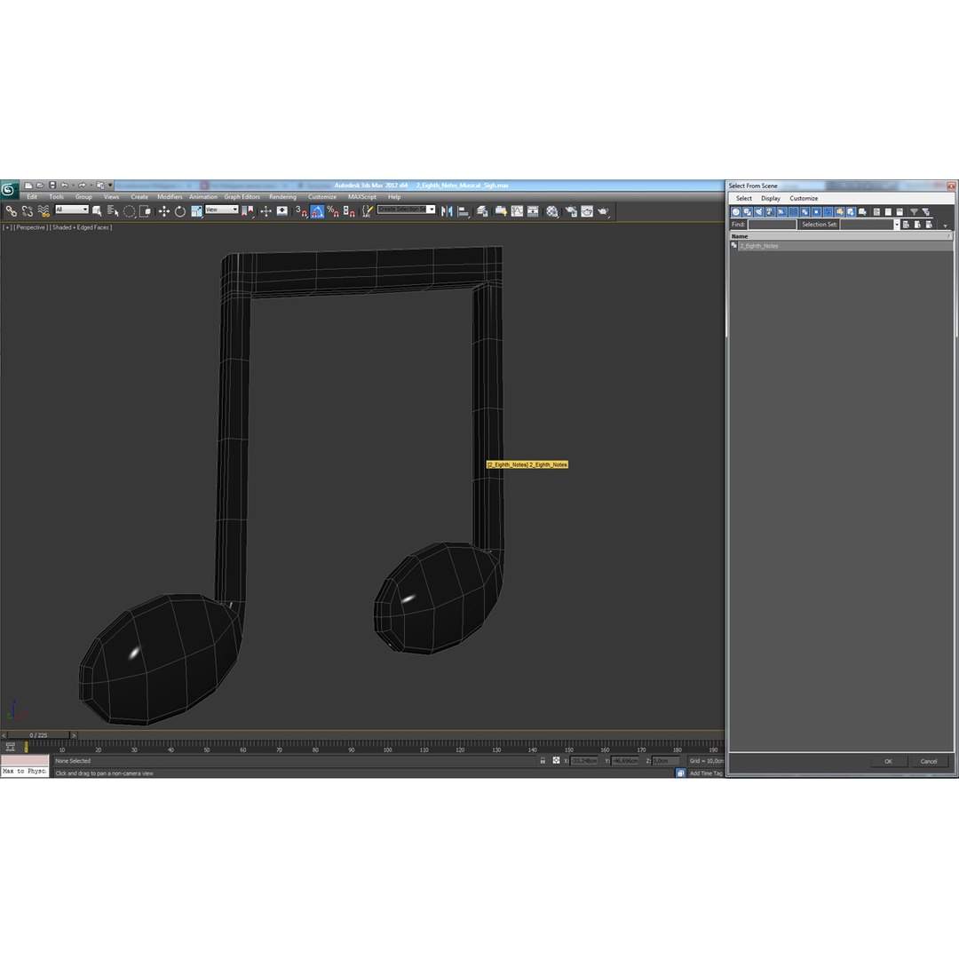 3ds Max 2 Eighth Notes Musical
