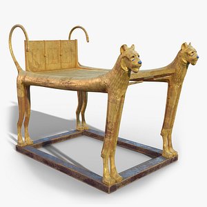 Tutankhamun Funerary Bed Lion 3D model