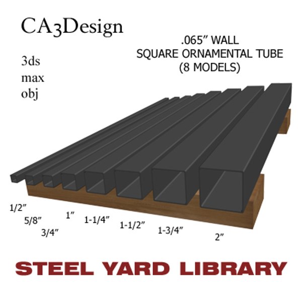 3d wall square tube model