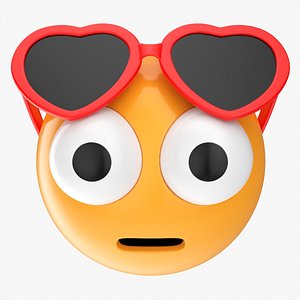 Emoji 083 With protruding eyes and heart shaped glasses 3D model