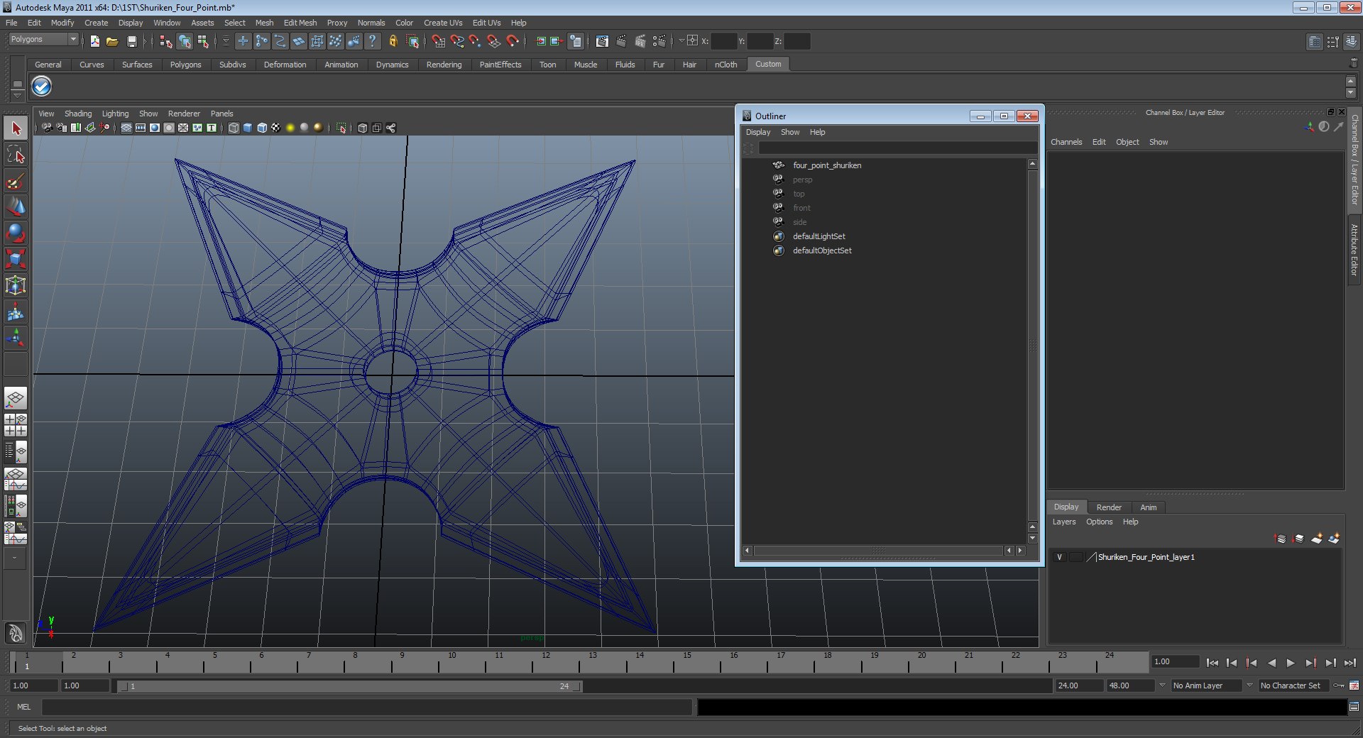 Shuriken Four Point 3D model preview