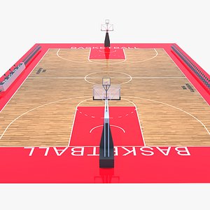 Basketball Field - Red 3D model