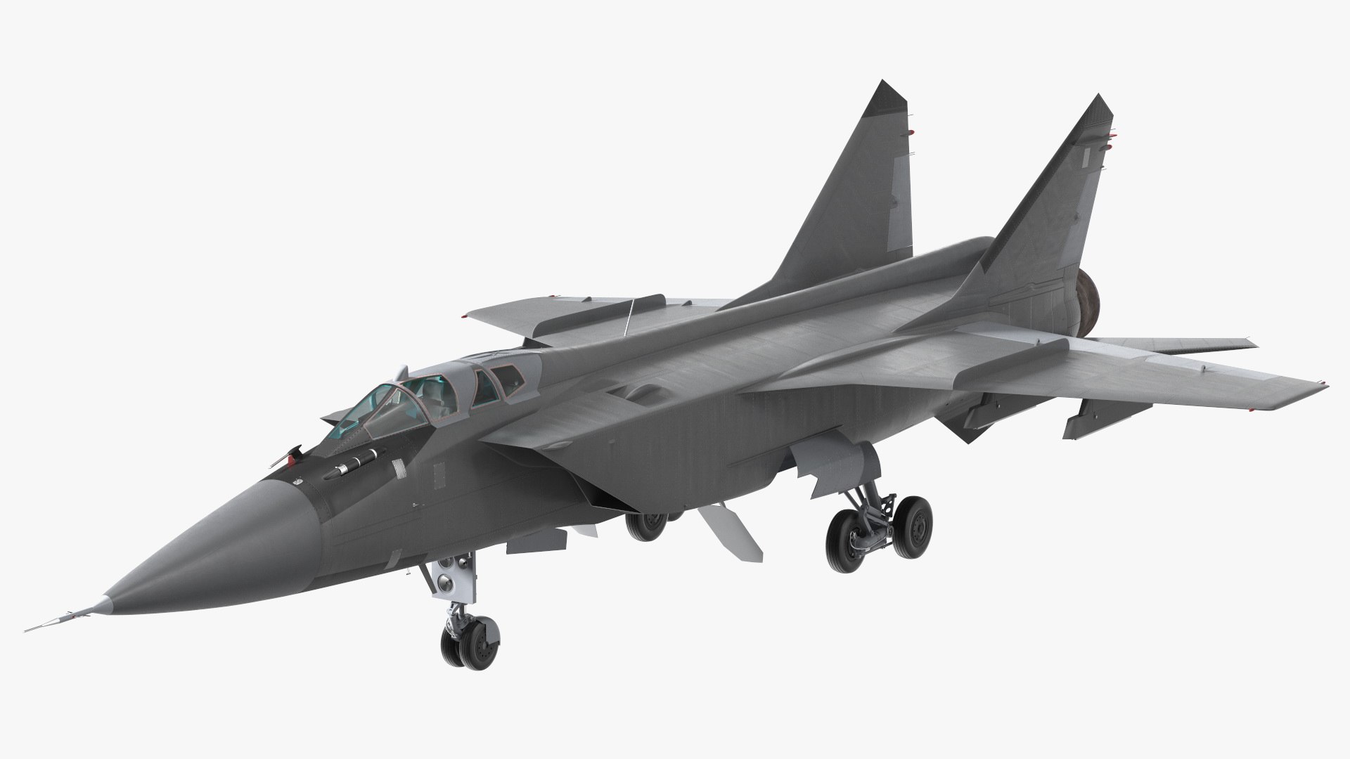 Supersonic Interceptor Aircraft Rigged 3D model preview