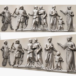 Classic French Bas Relief Sculpture 3D model