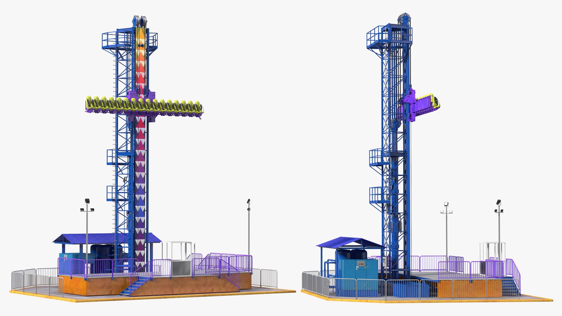 3D Drop Tower Ride Amusement Park Equipment Rigged - TurboSquid 1874855