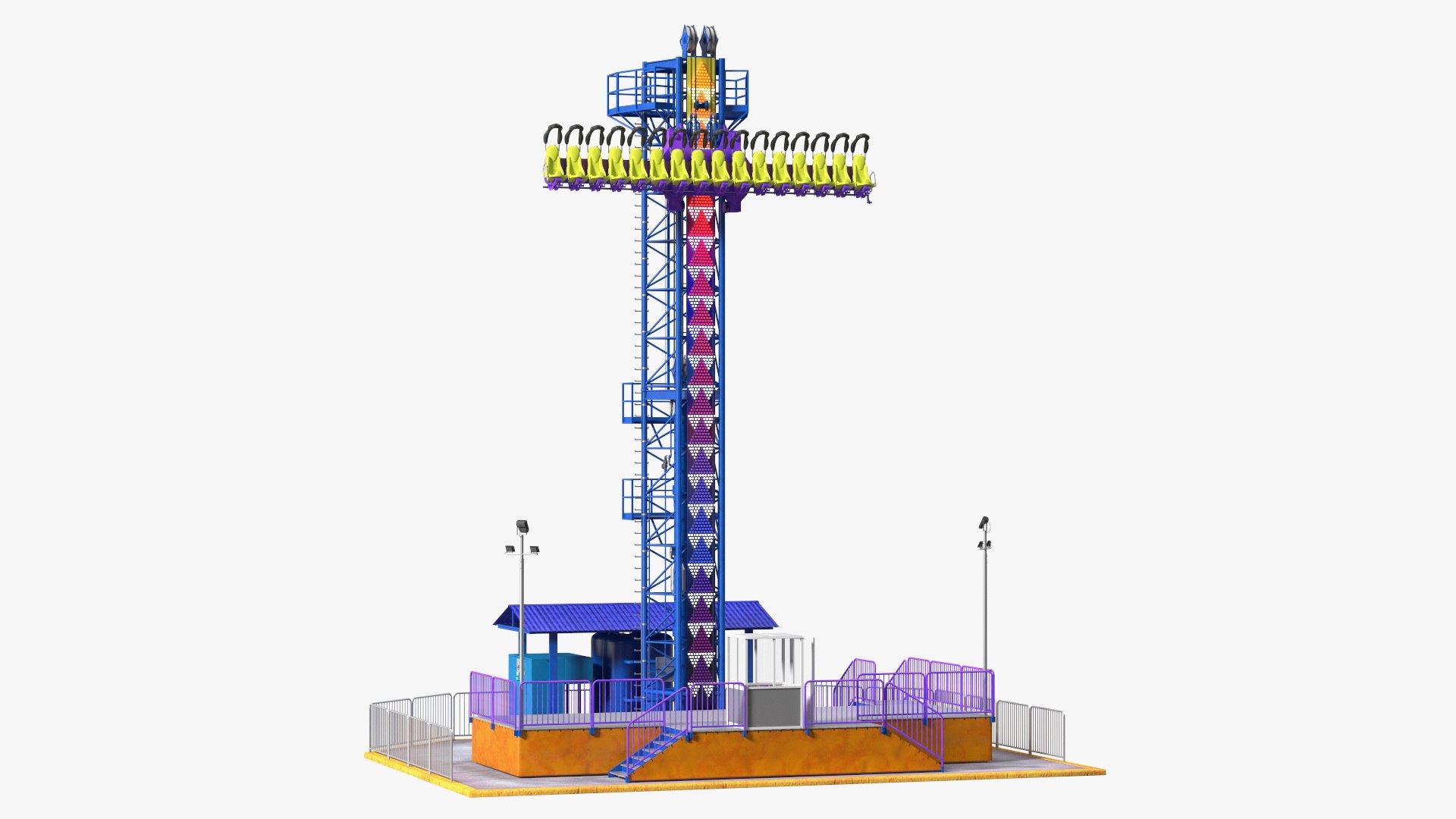 3D Drop Tower Ride Amusement Park Equipment Rigged - TurboSquid 1874855