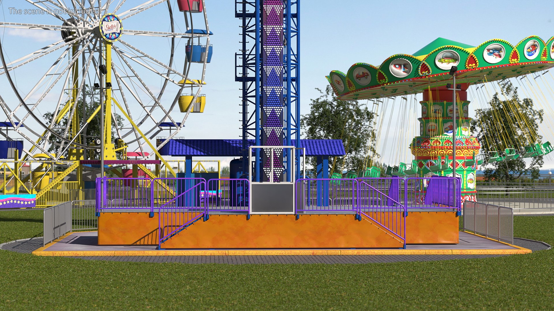 3D Drop Tower Ride Amusement Park Equipment Rigged - TurboSquid 1874855