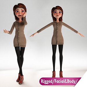 Cartoon Girl Rigged