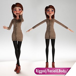 Cartoon Girl Rigged
