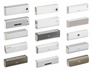 Air Conditioner Collection Outdoor AC Unit Double Indoor Part 3D model