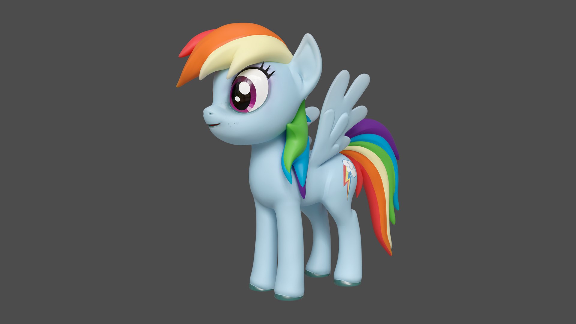 Rainbow Dash My Little Pony Cartoni Italiani Modello 3D Rainbow