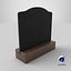 Customizable Countertop Crowned-Top Chalkboard with Standard Stand 3D