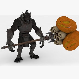 3D Dark Halloween Demon Rigged