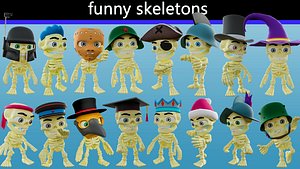 3D Funny skeletons model