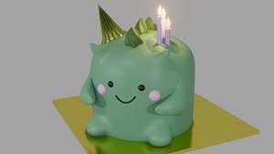 3D model Dinosaur Birthday Cake