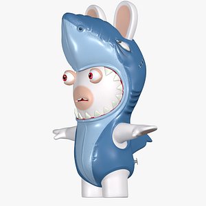 3D Rabbids Shark Hungry Character 8K