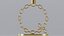 3D model Alphabet Q Gold Chain Candleholder 3D Model True PBR Renders Zero Cleanup UVs 4K PBR Textures