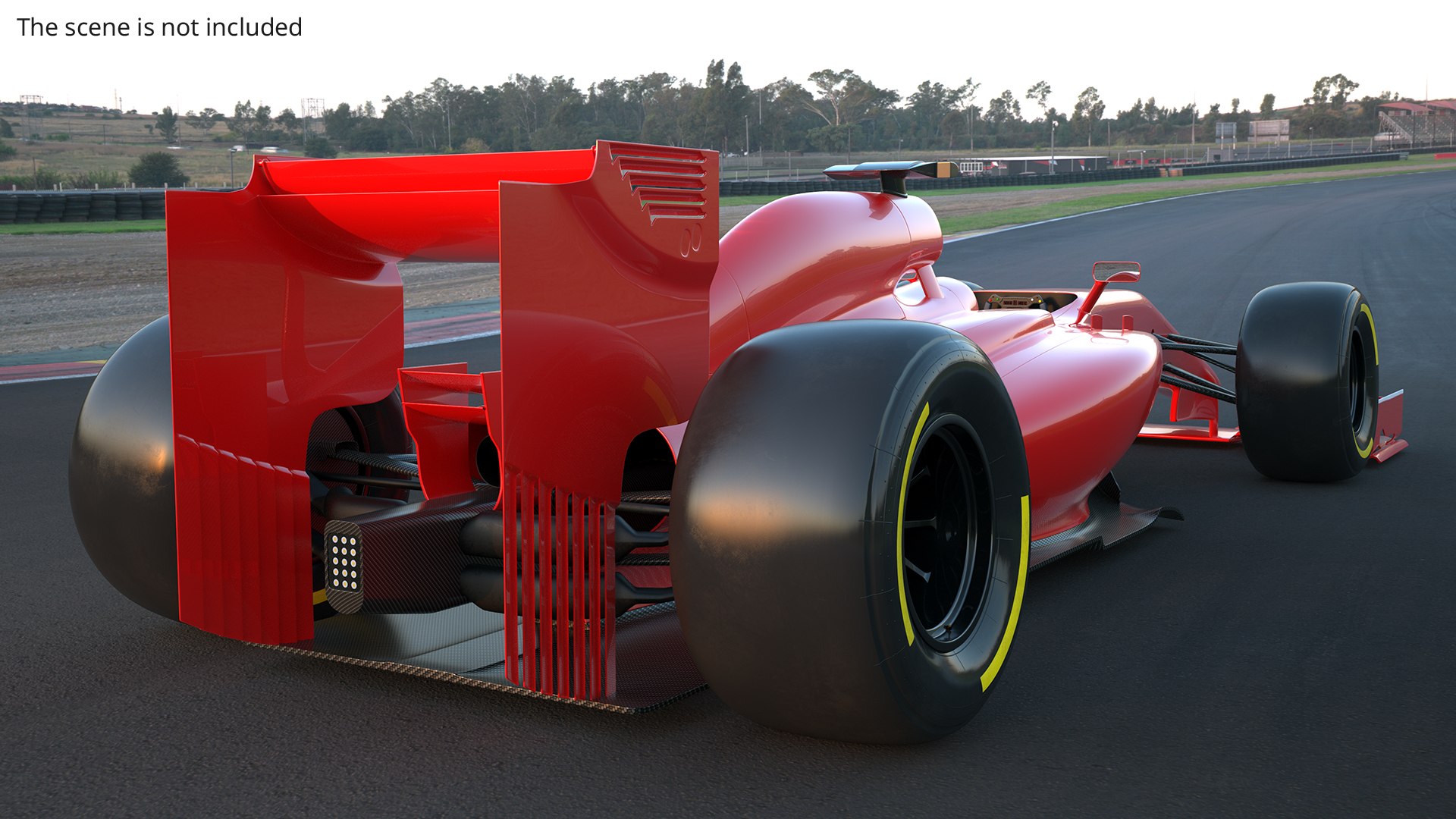 Formula One Racing Car With Rear Wing Red Rigged For Maya 3D Model ...