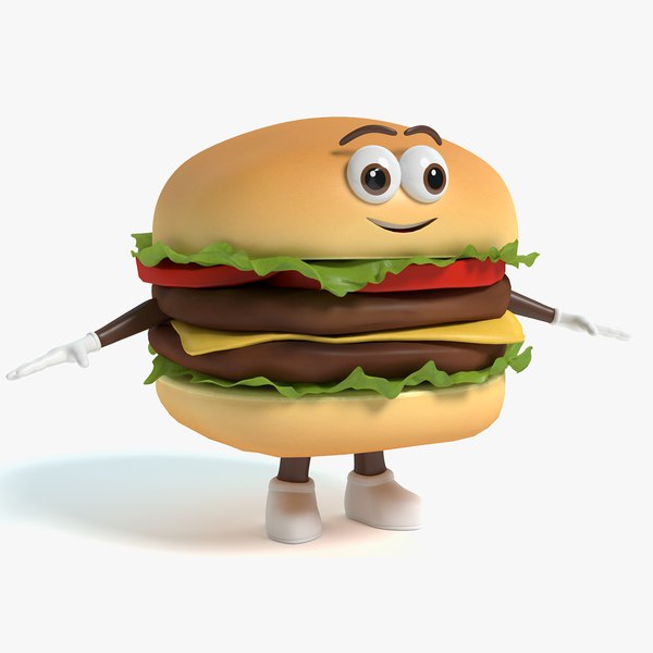 3D Модель Гамбургер Персонаж - TurboSquid 1070270