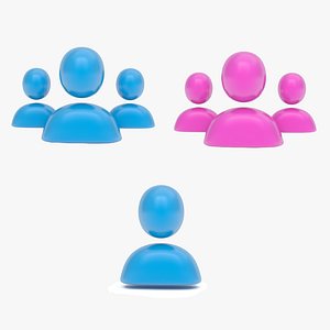 Group User Icon Bundle 3D model