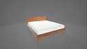 Modern Minimalist Wooden Platform Bed with Solid Oak Frame