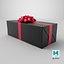 3D Gift Box with a Bow Black v4