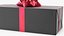 3D Gift Box with a Bow Black v4