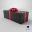 3D Gift Box with a Bow Black v4
