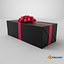 3D Gift Box with a Bow Black v4