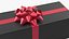 3D Gift Box with a Bow Black v4