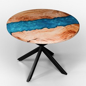 Round Table with Epoxy Resin