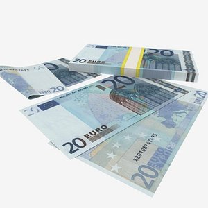 3d model 20 euro banknote