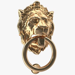 Lion Head Door Knocker Gold