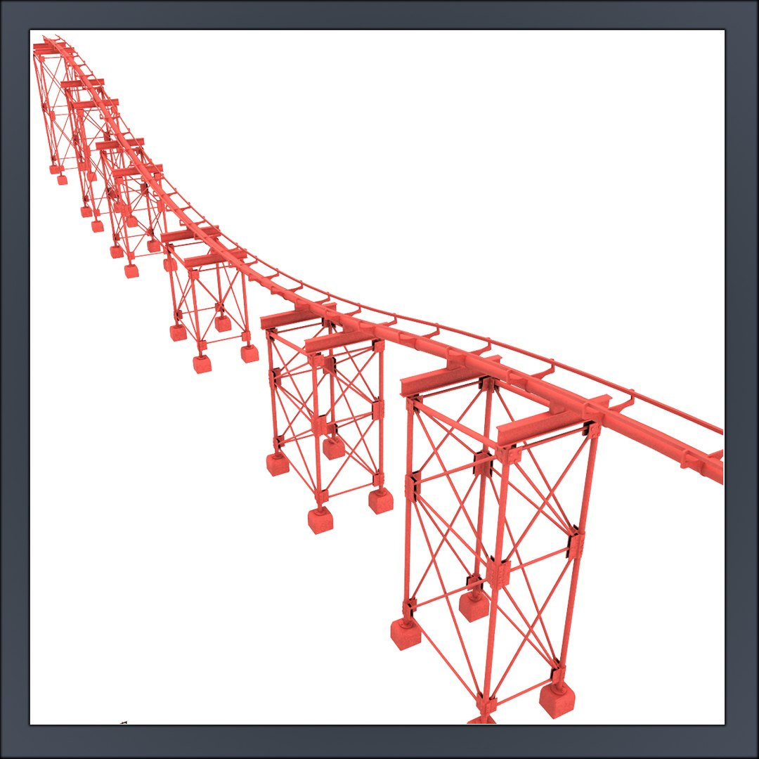 3d model roller coaster rails