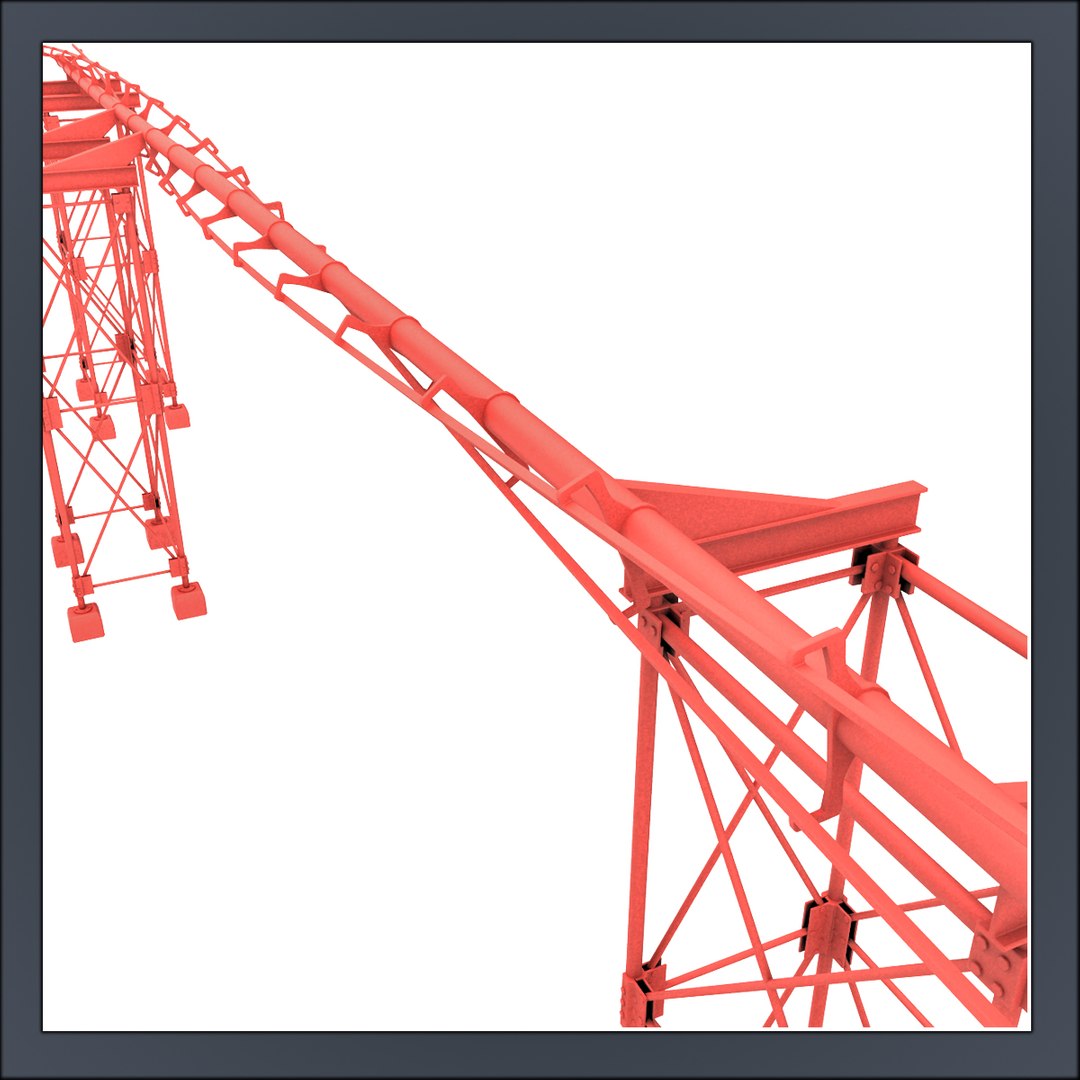 3d model roller coaster rails