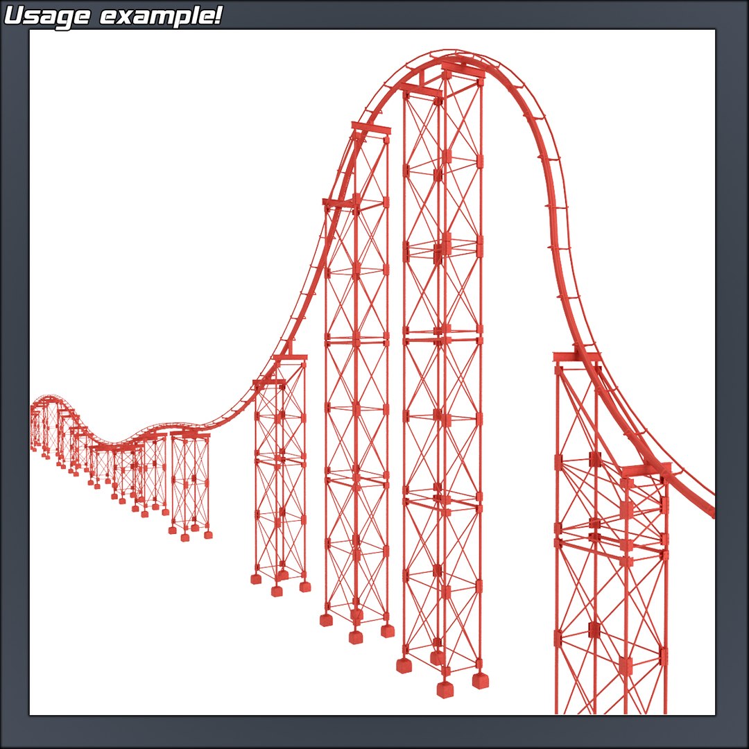 3d model roller coaster rails