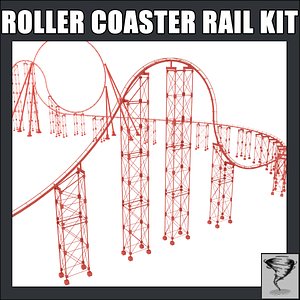 3d model roller coaster rails