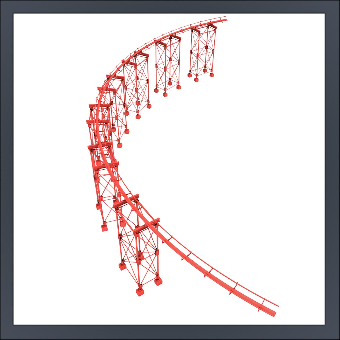 3d model roller coaster rails