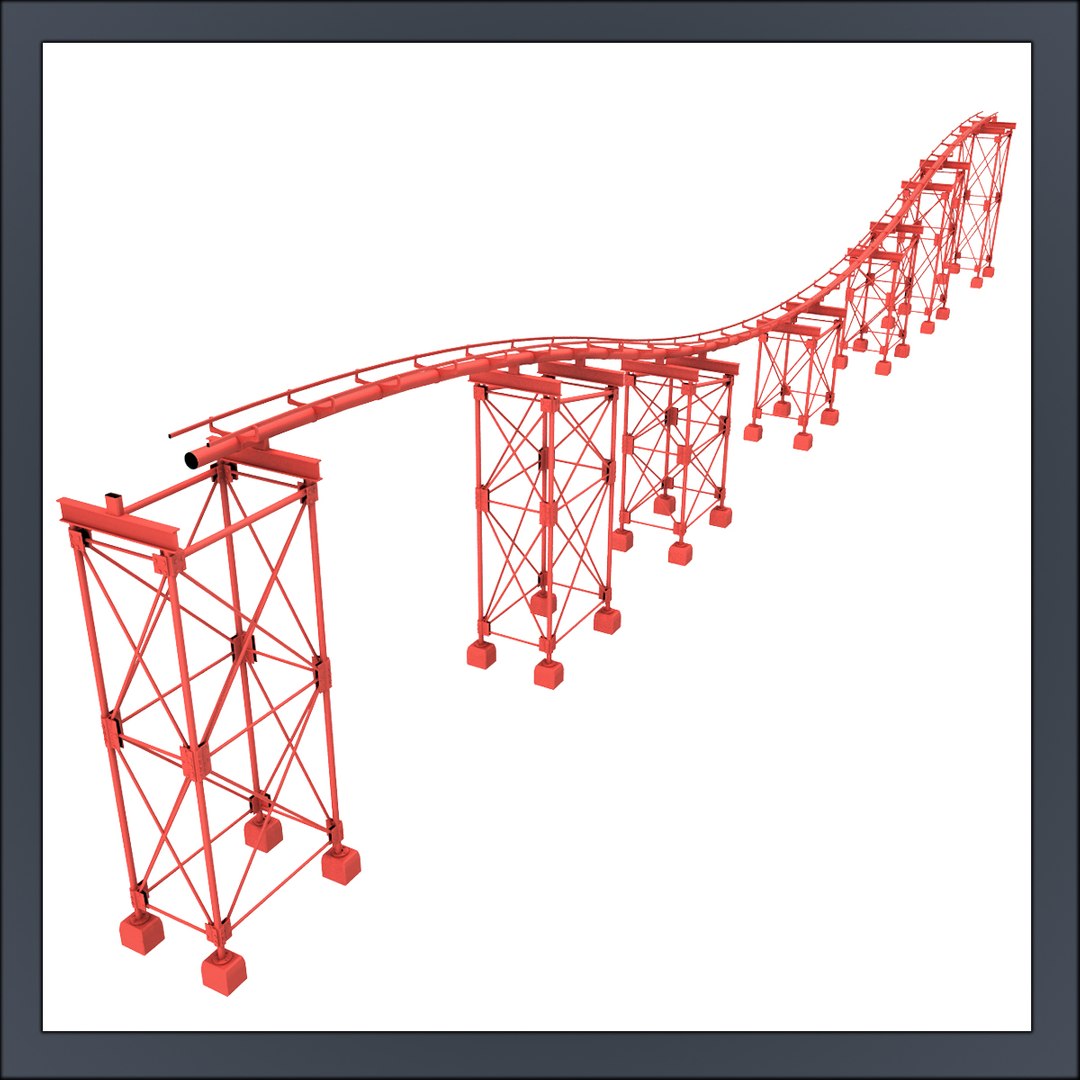 3d model roller coaster rails