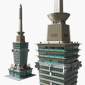 Tiered Office Skyscraper with Spire model