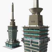 Tiered Office Skyscraper with Spire